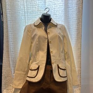 Etcetera Cream and Brown Blazer Tailored Fit